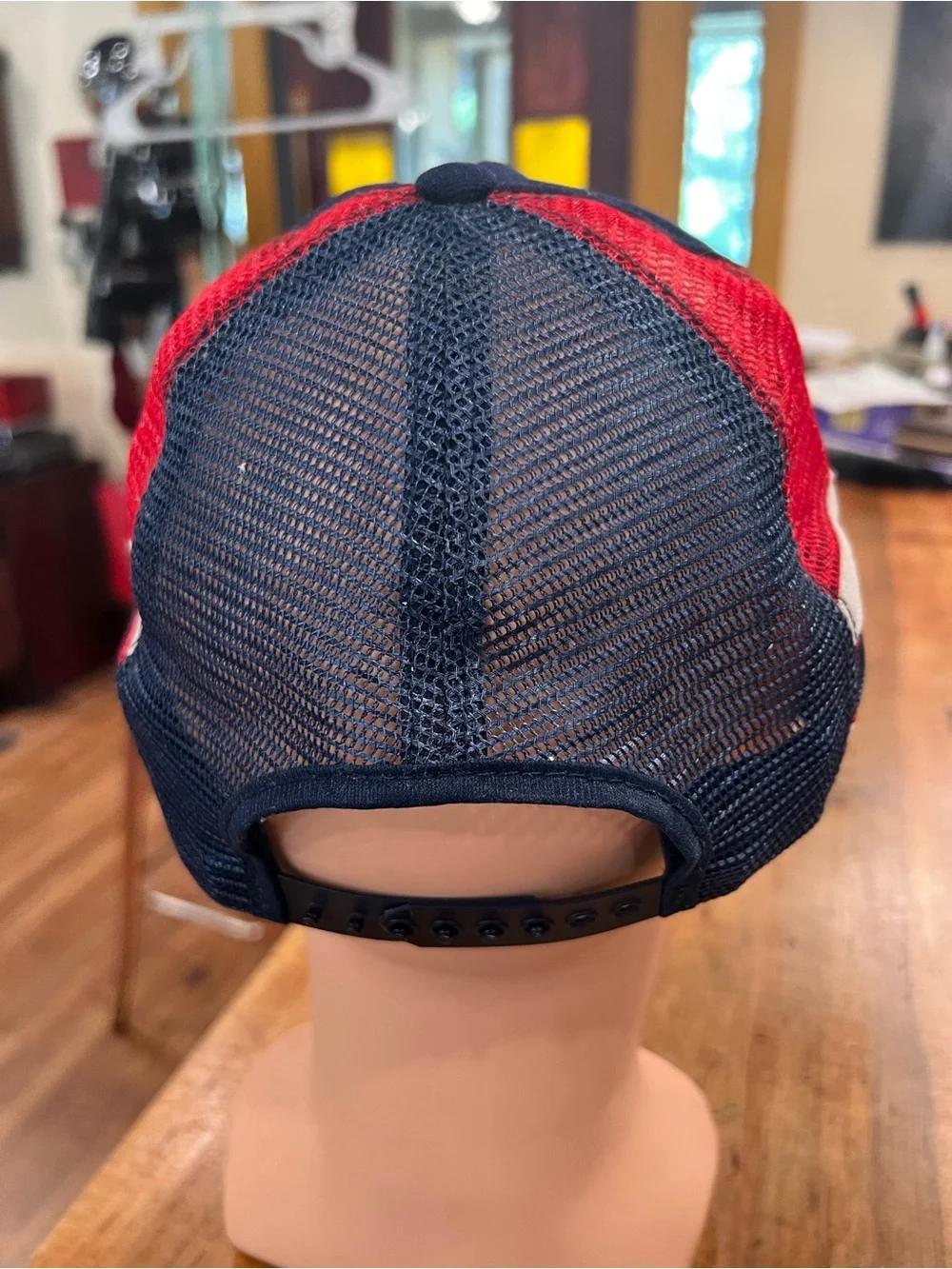 Navy and Red Embroidered Baseball Cap
